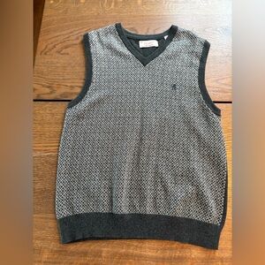 Men's Black and White V-Neck Sweater Vest